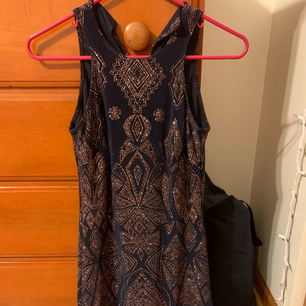 Blue and rose gold dress